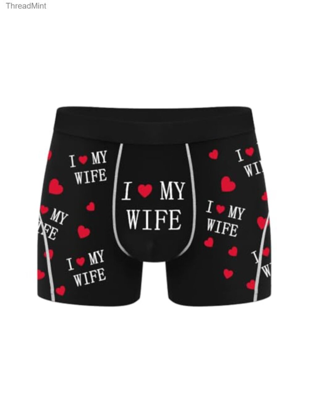 Modal Boxer Briefs Stretch Trunks I Love My Wife Print Underwear